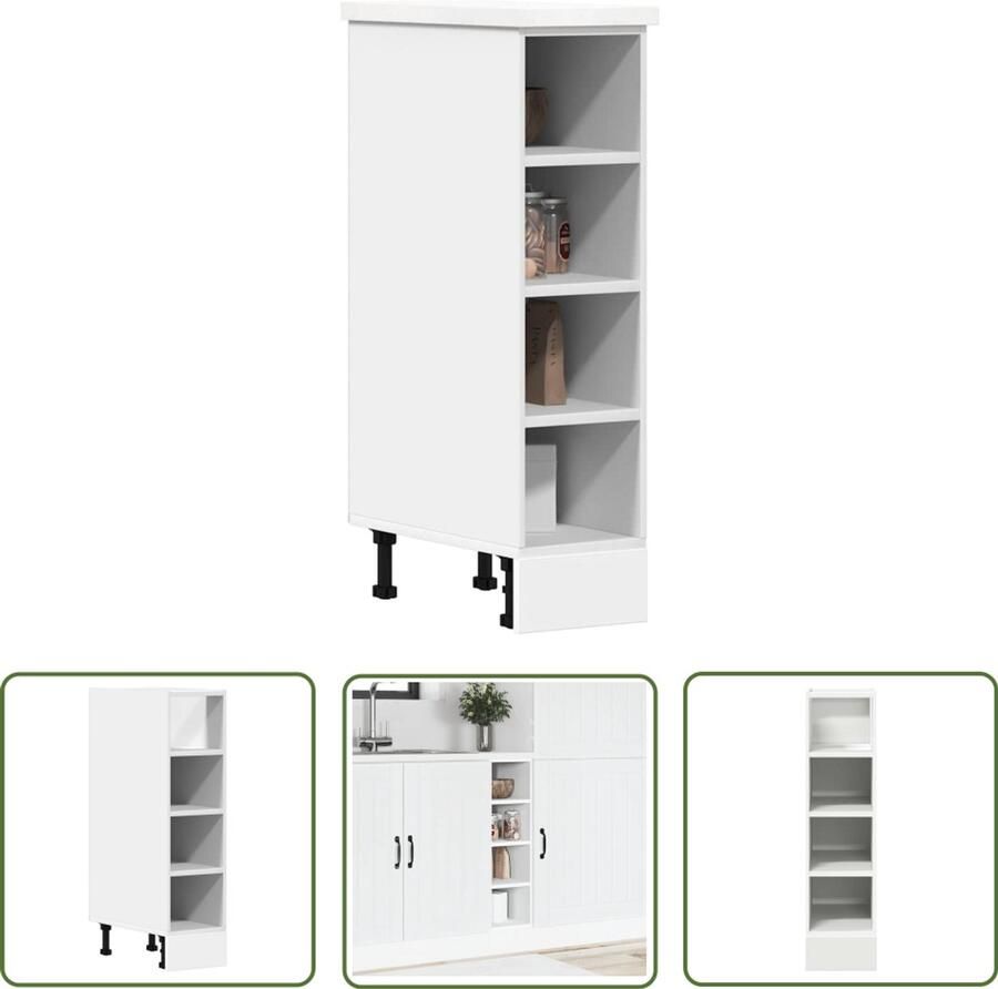 VidaXL Sleutelset Dynamische Sleutel Onderkast Riga 20x44 5x81 5 cm bewerkt hout wit Gereedschap Mechanica Klikmechanisme