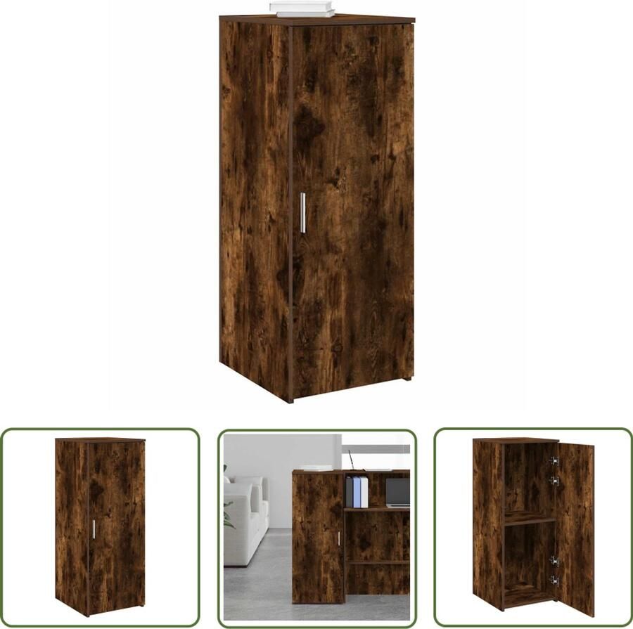 The Living Store Opbergkast 40x45x103 5 cm bewerkt hout gerookt eikenkleur Dynamische Sleutel Sleutelset Gereedschap Mechanica Klikmechanisme