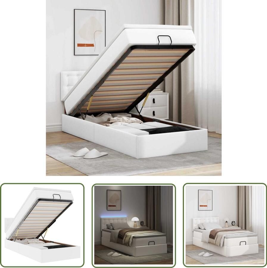 VidaXL Sleutelset Dynamische Sleutel Ottoman bed met matrassen en LED's 80x200cm kunstleer Gereedschap Mechanica Draper Tools Klik Functie