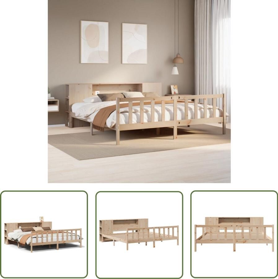 VidaXL Bed met boekenkast zonder matras massief grenenhout 200x200 cm Dynammometer Sleutel Sleutelset Gereedschap Handgereedschap Monteursgereedschap