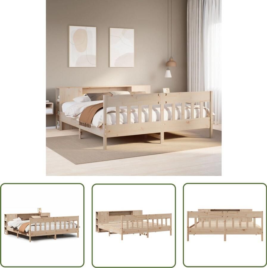 VidaXL Sleutelset Dynammometer Sleutel Bed met boekenkast zonder matras massief grenenhout 200x200 cm Gereedschap Handgereedschap Monteursgereedschap