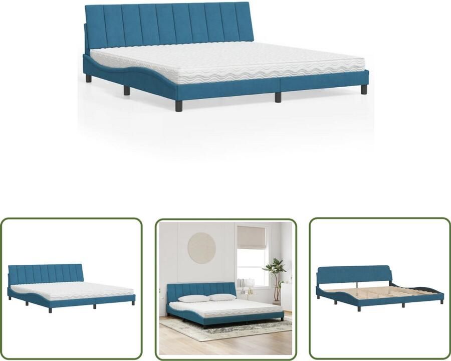 VidaXL Sleutelset Dynammometer Sleutel Bed met matras Hanko fluweel blauw 200x200 cm Gereedschap Drapers Tools Torque Wrench