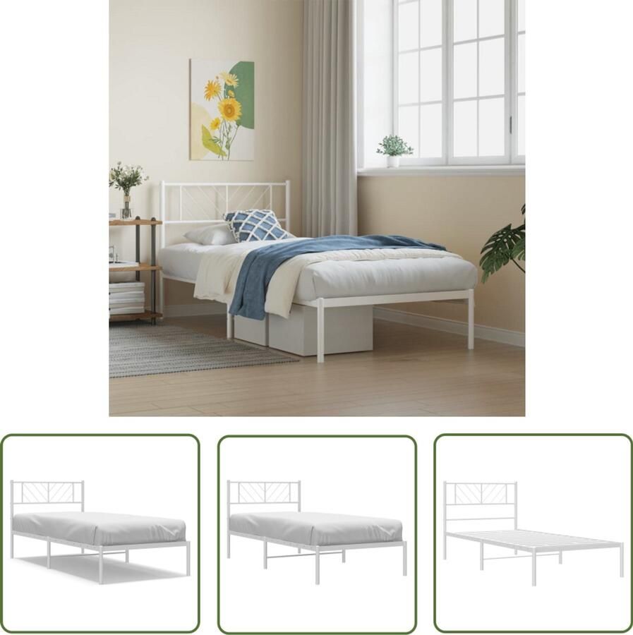 VidaXL Sleutelset Dynammometer Sleutel Bedframe met hoofdbord zonder matras metaal wit 75x190 cm Gereedschap Drapers Tools Torque Wrench