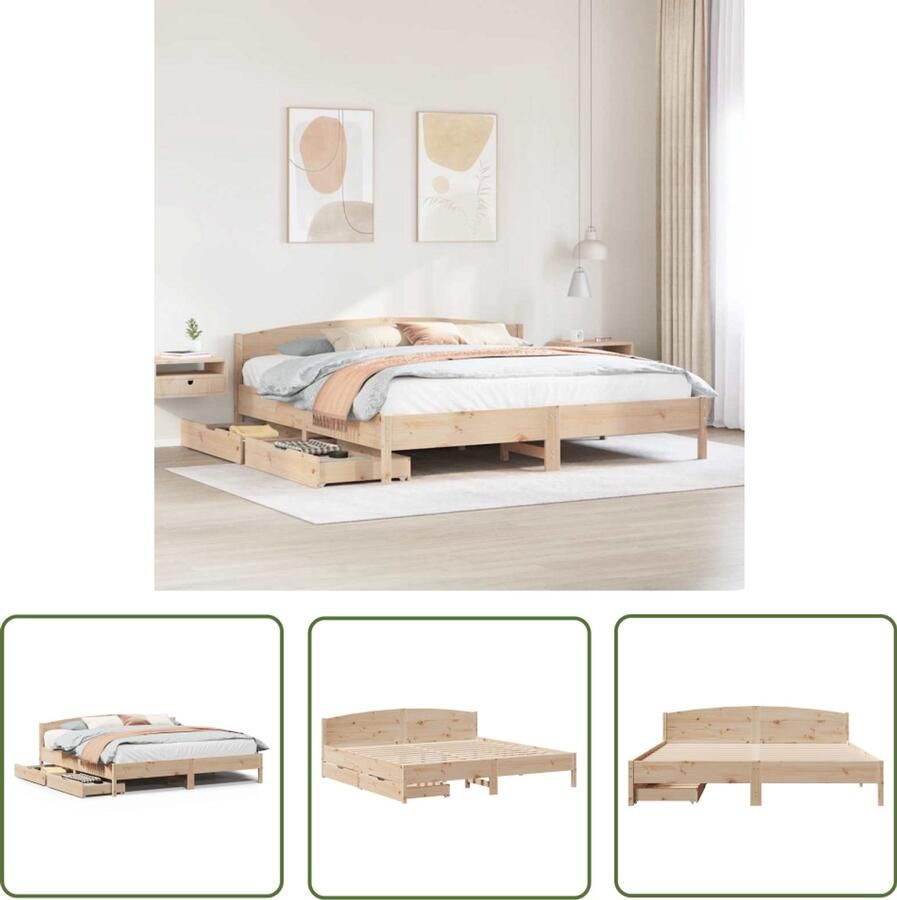 VidaXL Sleutelset Dynammometer Sleutel Bedframe zonder matras massief grenenhout 180x200 cm Gereedschap Handgereedschap Drapers Tools