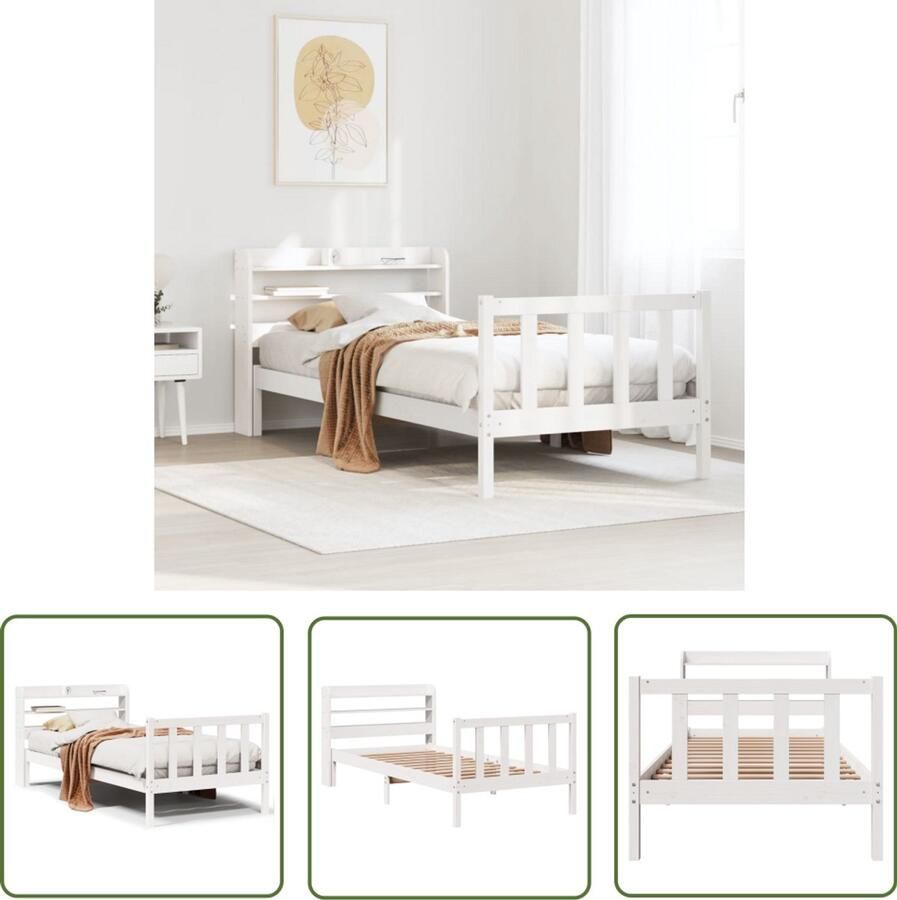 VidaXL Sleutelset Dynammometer Sleutel Bedframe zonder matras massief grenenhout wit 90x190 cm Gereedschap Handgereedschap Drapers Tools