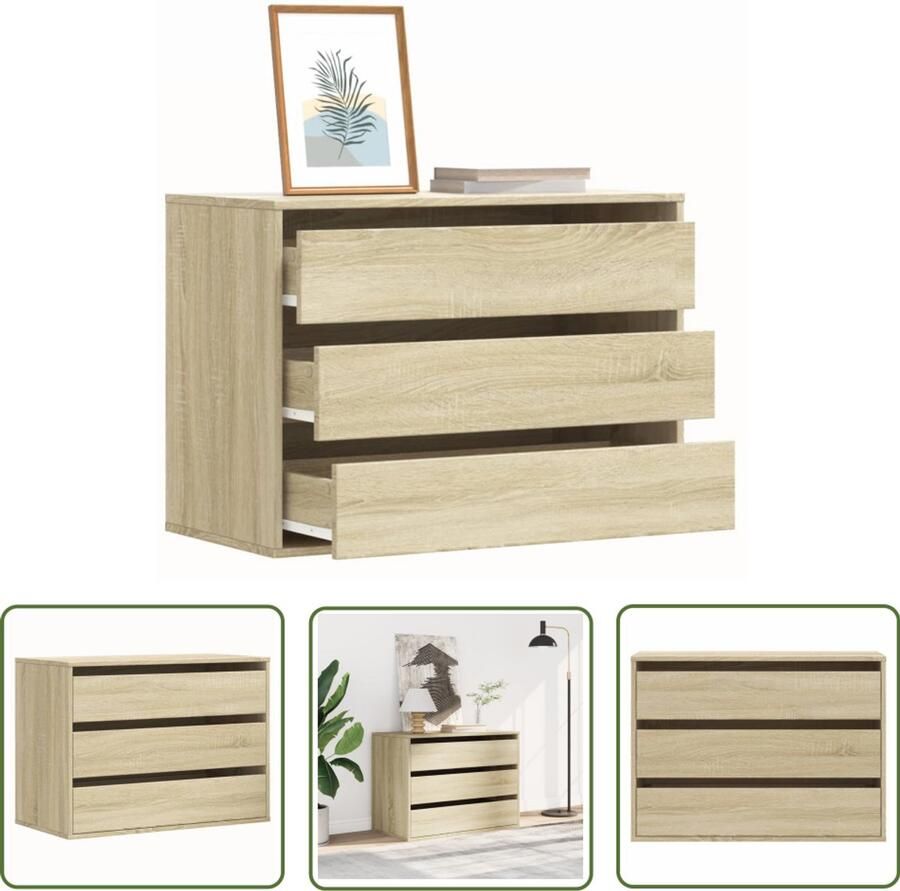 VidaXL Sleutelset Dynammometer Sleutel Ladekast 80x41x58 cm bewerkt hout sonoma eikenkleurig Gereedschap Handgereedschap Draperp Tools