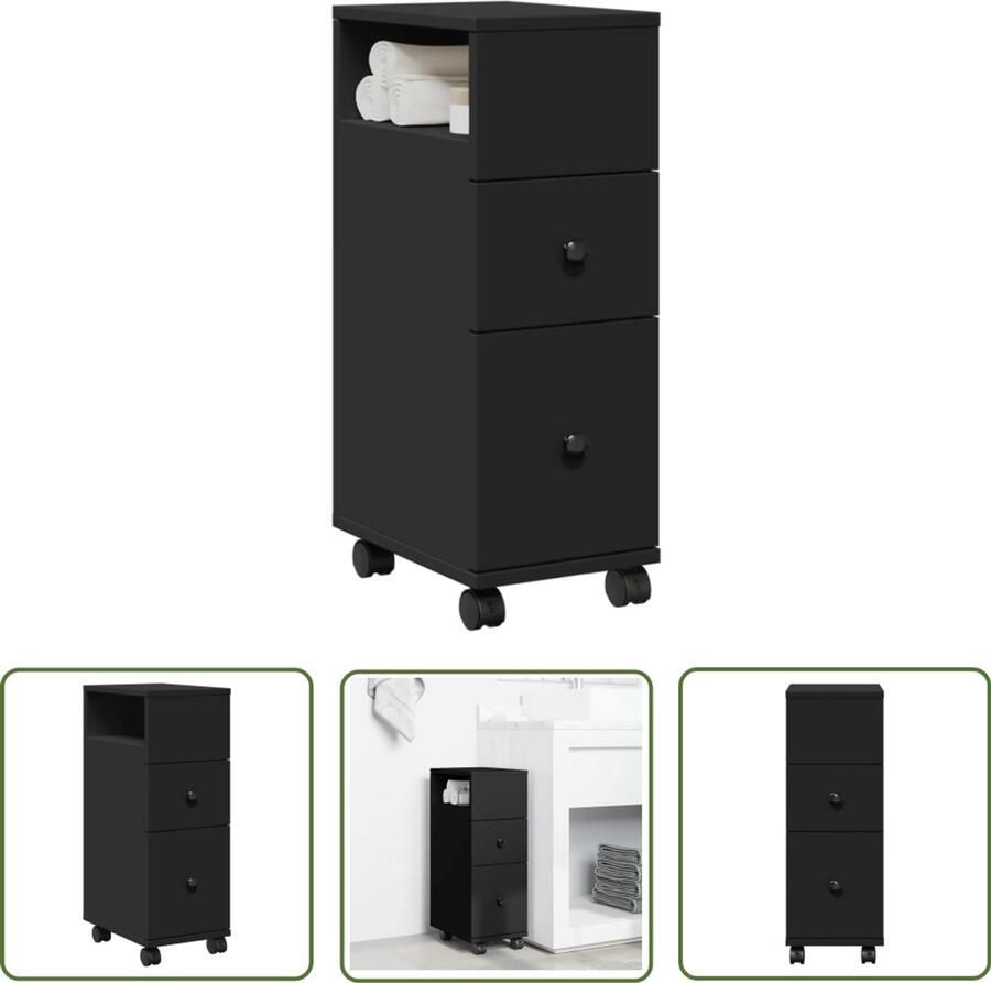 VidaXL Sleutelset Dynamo Meter Badkamerkast smal met wielen bewerkt hout zwart Gereedschap Klikmechanisme Torque Wrench