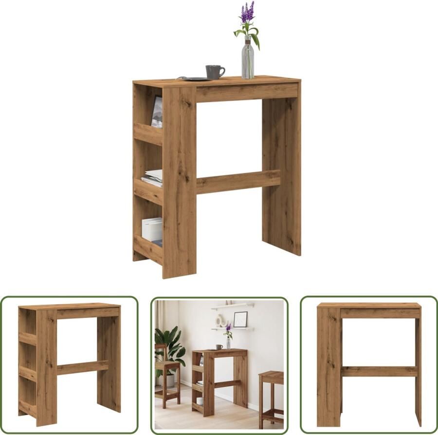 VidaXL Sleutelset Dynamo Meter Bartafel met rekken 90x40x103 5 cm hout artisanaal eikenkleurig Gereedschap Handgereedschap Monteursgereedschap