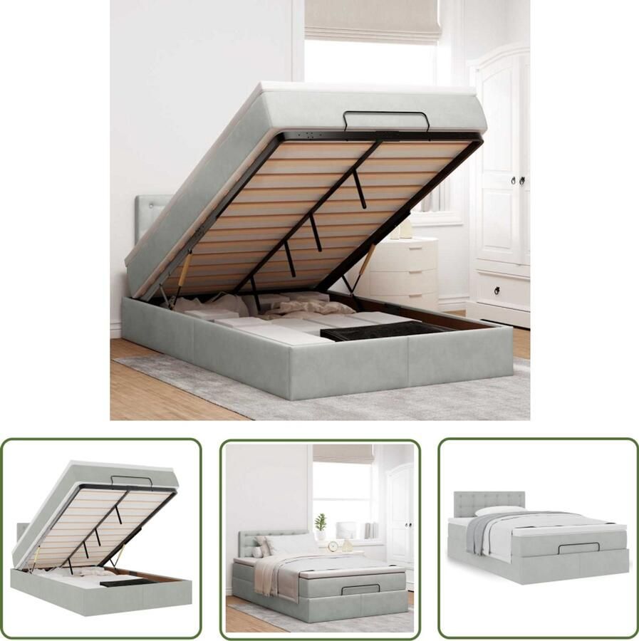 VidaXL Bed poef met matras 120x190 cm fluweel lichtgrijs Dynamo Meter Sleutelset Gereedschap Handgereedschap Draper Tools