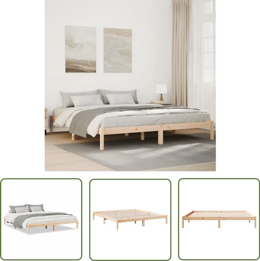 VidaXL Bedframe extra lang zonder matras massief grenenhout 180x220 cm Dynamo Meter Sleutelset Gereedschap Handgereedschap Drapers Tools