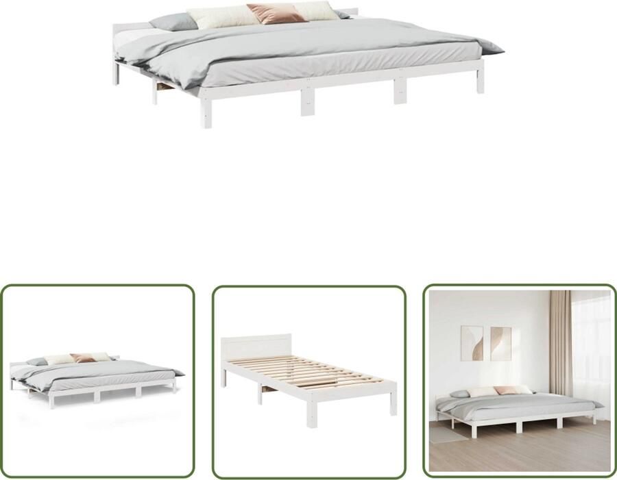 VidaXL Sleutelset Dynamo Meter Bedframe Family zonder matras 240x200 cm massief grenenhout wit Gereedschap Klikmechanisme Torque Wrench