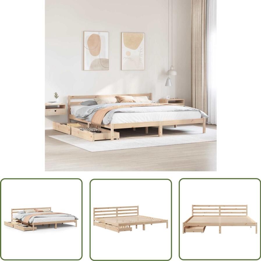 VidaXL Sleutelset Dynamo Meter Bedframe zonder matras massief grenenhout 180x200 cm Gereedschap Klikmechanisme Torque Wrench