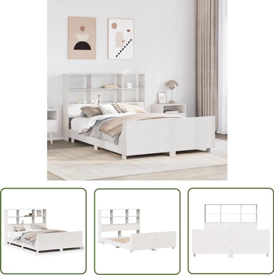 VidaXL Sleutelset Dynamo Meter Bedframe zonder matras massief grenenhout wit 120x190 cm Gereedschap Handgereedschap Drapers Tools