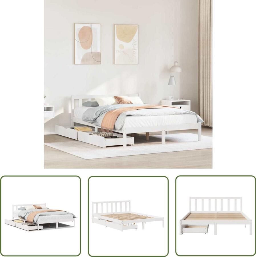 VidaXL Sleutelset Dynamo Meter Bedframe zonder matras massief grenenhout wit 160x200 cm Gereedschap Handgereedschap Drapers Tools