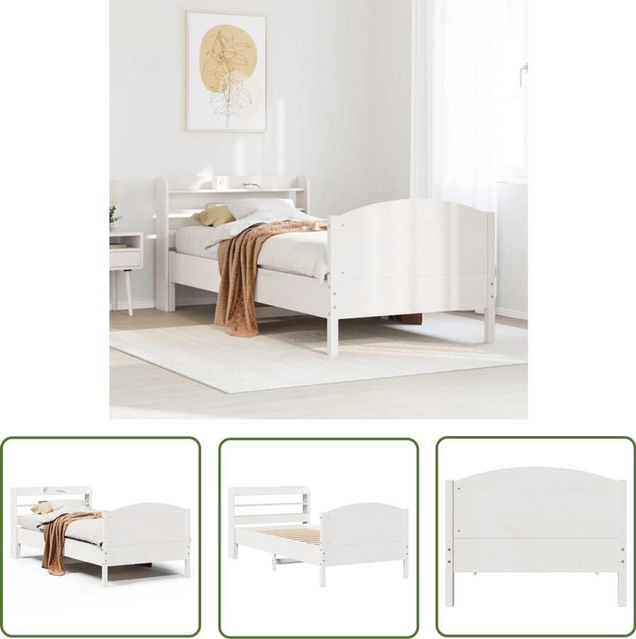 VidaXL Sleutelset Dynamo Meter Bedframe zonder matras massief grenenhout wit 90x190 cm Gereedschap Drapers Tools Torque Wrench