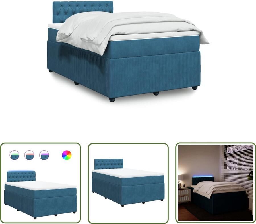 VidaXL Sleutelset Dynamo Meter Boxspring met matras fluweel blauw 120x200 cm Gereedschap Handgereedschap Drapers Tools