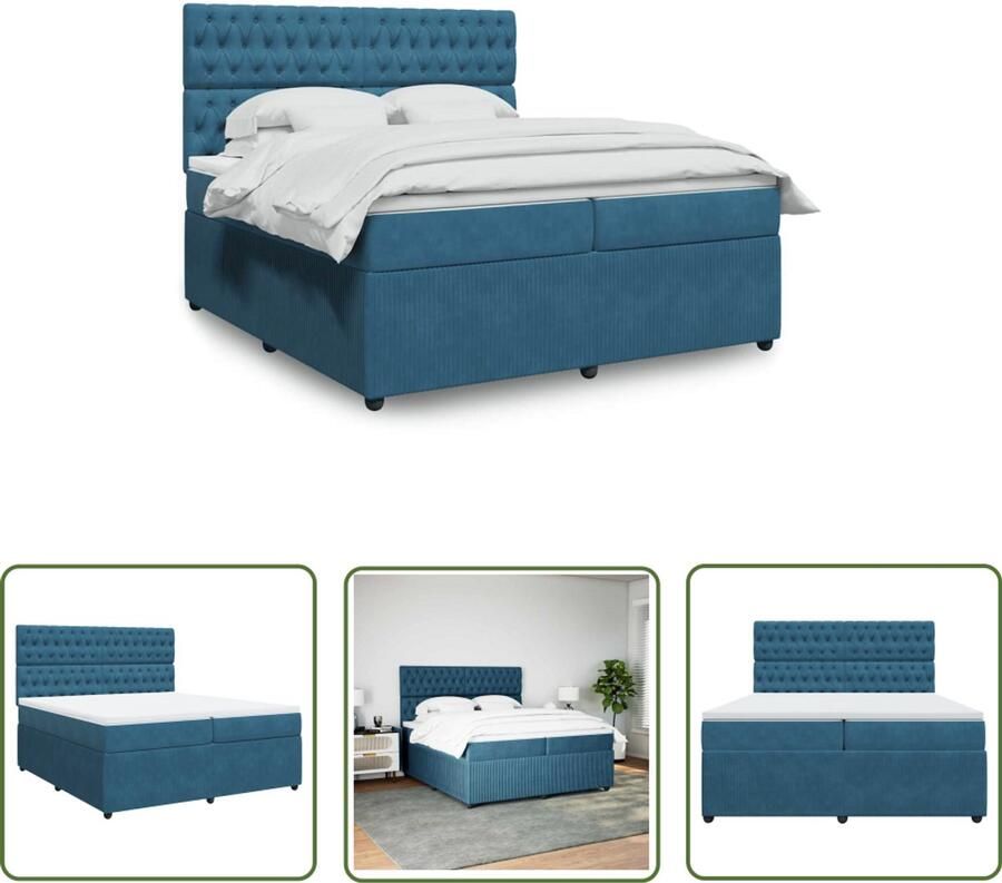 VidaXL Sleutelset Dynamo Meter Boxspring met matras fluweel donkerblauw 200x200 cm Gereedschap Drapers Tools Klikmechanisme