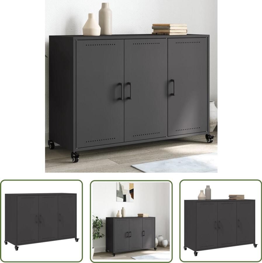 VidaXL Sleutelset Dynamo Meter Dressoir 100 5x39x72 cm staal zwart Gereedschap Handgereedschap Drapers Tools