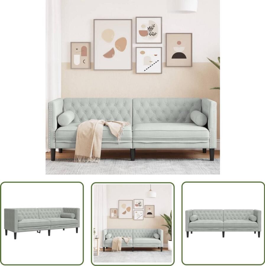 VidaXL Sleutelset Dynamo Meter Driezitsbank Chesterfield-stijl met bolsters fluweel lichtgrijs Gereedschap Handgereedschap Klikmechanisme