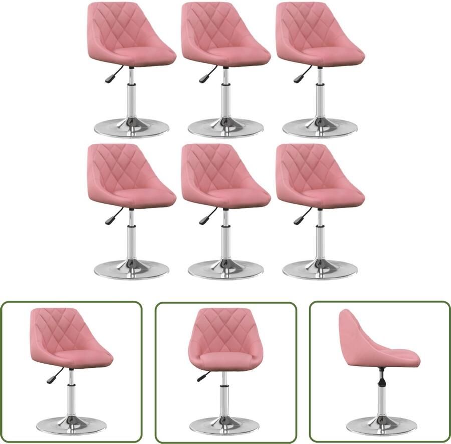 VidaXL Sleutelset Dynamo Meter Eetkamerstoelen draaibaar 6 st fluweel roze Gereedschap Handgereedschap Monteursgereedschap