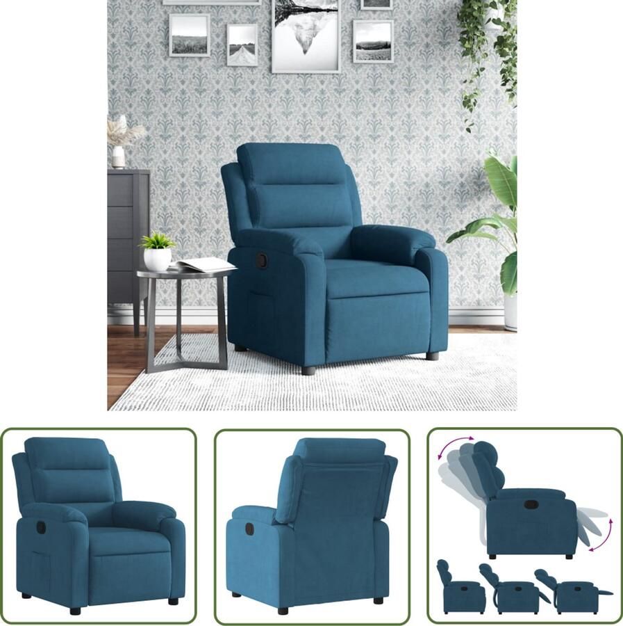 VidaXL Sleutelset Dynamo Meter Fauteuil verstelbaar fluweel blauw Gereedschap Handgereedschap Drapers Tools