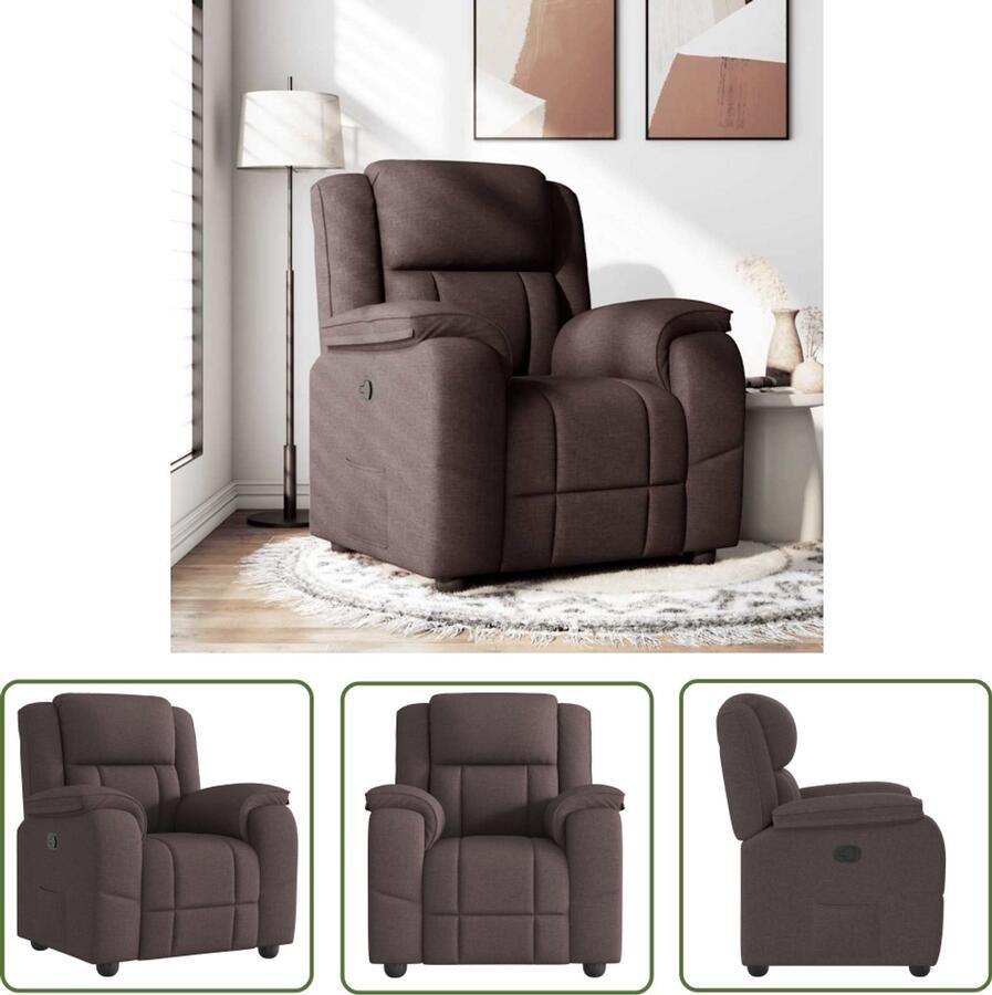 VidaXL Sleutelset Dynamo Meter Fauteuil verstelbaar stof donkerbruin Gereedschap Handgereedschap Monteursgereedschap