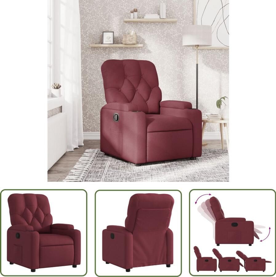 VidaXL Sleutelset Dynamo Meter Fauteuil verstelbaar stof wijnrood Gereedschap Handgereedschap Klikmechanisme