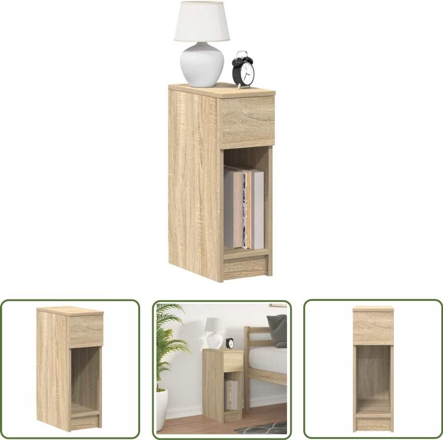 VidaXL Sleutelset Dynamo Meter Nachtkastje met lade 20x36x60 cm sonoma eikenkleurig Gereedschap Klikmechanisme Torque Wrench