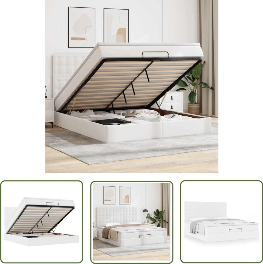 VidaXL Sleutelset Dynamo Meter Ottoman bed met matras 180x200cm kunstleer wit Gereedschap Mechanica Garage Tools
