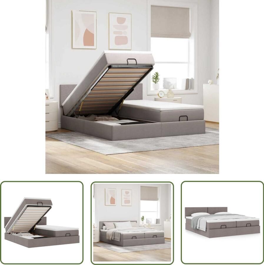 VidaXL Sleutelset Dynamo Meter Ottoman bed met matrassen 200x200cm stof taupe Gereedschap Mechanica Garage