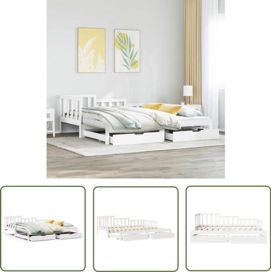 VidaXL Sleutelset Dynamo Meter Slaapbank met onderschuifbed lades zonder matras 90x200 cm wit Gereedschap Klikmechanisme Torque Wrench