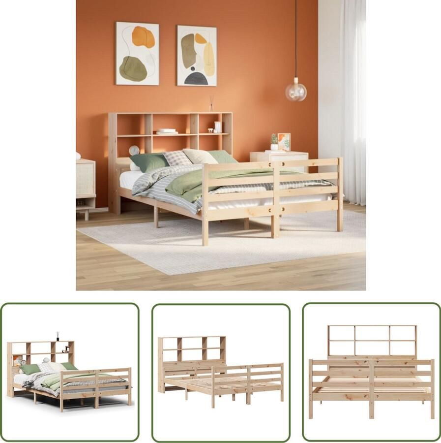 VidaXL Sleutelsysteem Sleutelset Bed met boekenkast zonder matras massief grenenhout 150x200 cm Gereedschap Mechanica Monteurgereedschap