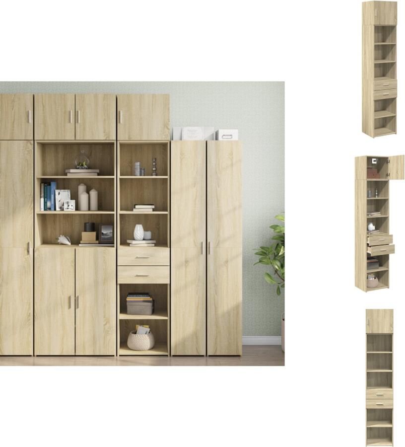VidaXL Smalle Opbergkast Smalle Opbergkasten Hoge Kast Opbergmeubel Opbergkast smal 45x42 5x225 cm bewerkt hout sonoma eikenkleurig