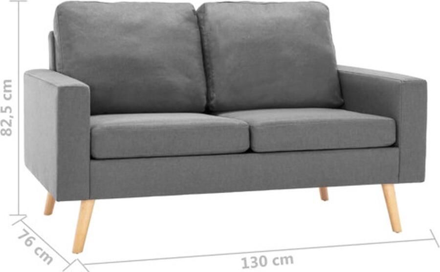 The Living Store Bankenset Stof Lichtgrijs 77x71x80cm Zacht aanvoelende stof Dik gevoerde kussens Bankstellen Sofa Lounge Meubels Stoffen Sofa Grijze Sofa