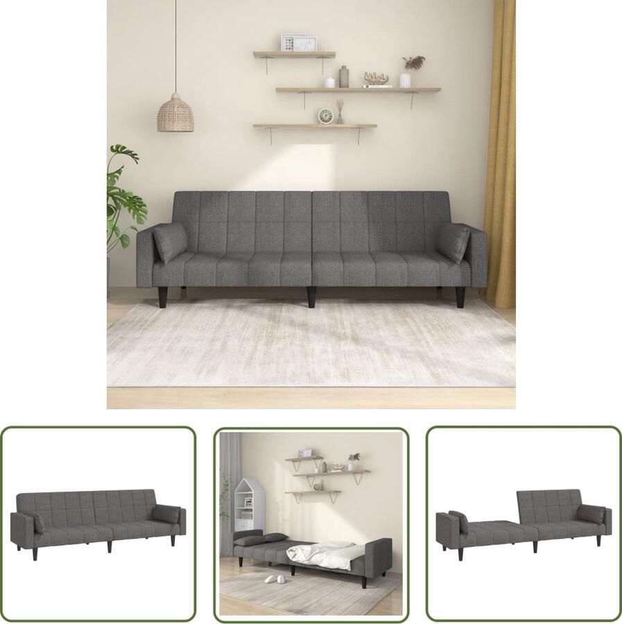 The Living Store Slaapbank Bedbank Lichtgrijs 2-zits Omvormbaar 2-in-1 Comfortabel Stabiel 220x84.5x69 cm Slaapbank Sofa Bed Tweepersoonsbanken 2 Persoons Bank Grijs Sofa