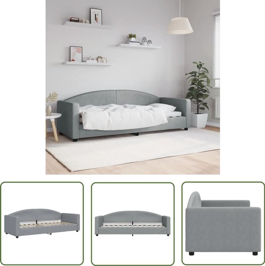 The Living Store Slaapbank 80x200 cm stof lichtgrijs Slaapbank Sofa Bed Tweepersoonsbed Daybed Multifunctioneel Meubilair