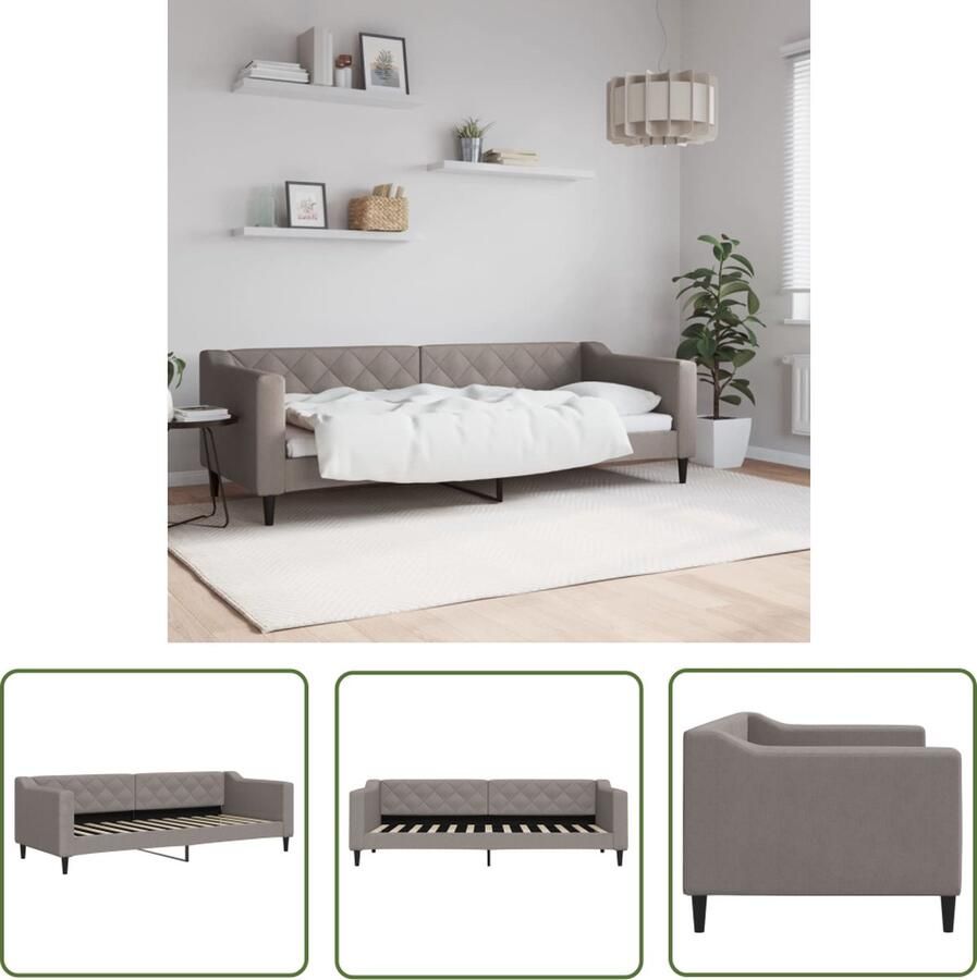 VidaXL Slaapbank 80x200 cm stof taupe Slaapbank Sofa Bed Tweepersoonsbed Lounge Sofa Daybed