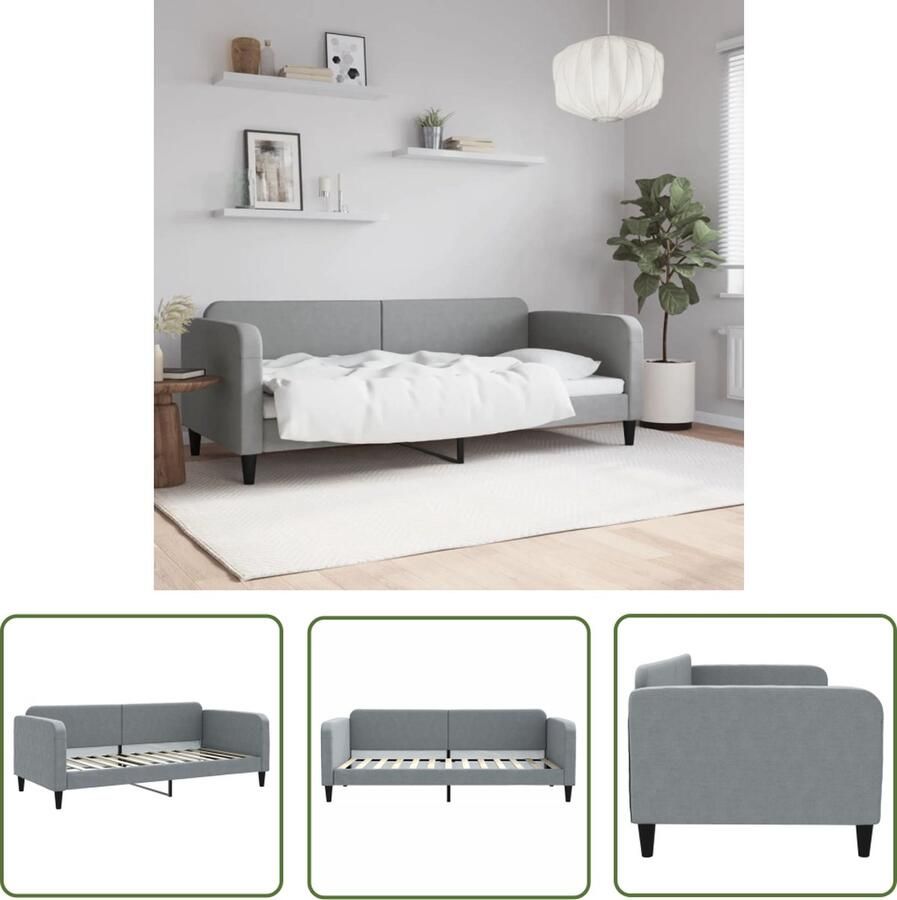 The Living Store Slaapbank Modern Lichtgrijs 223x100 Multiplex Stevig Frame Slaapbank Sofa Bed Daybed Modern Meubilair Grijs Meubilair