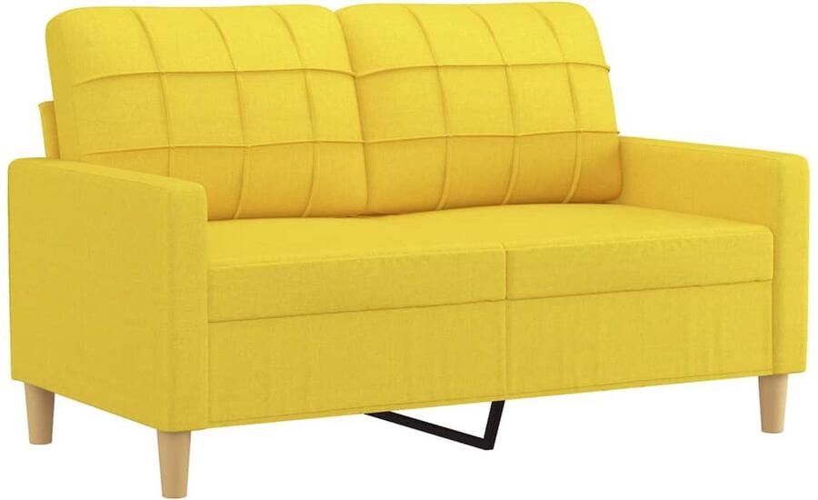 The Living Store 2-zitsbank Lichtgeel 138 x 77 x 80 cm Duurzame stof Tweezitsbank Sofa Banks Kopen Lounge Meubels Geel Sofa - Foto 3