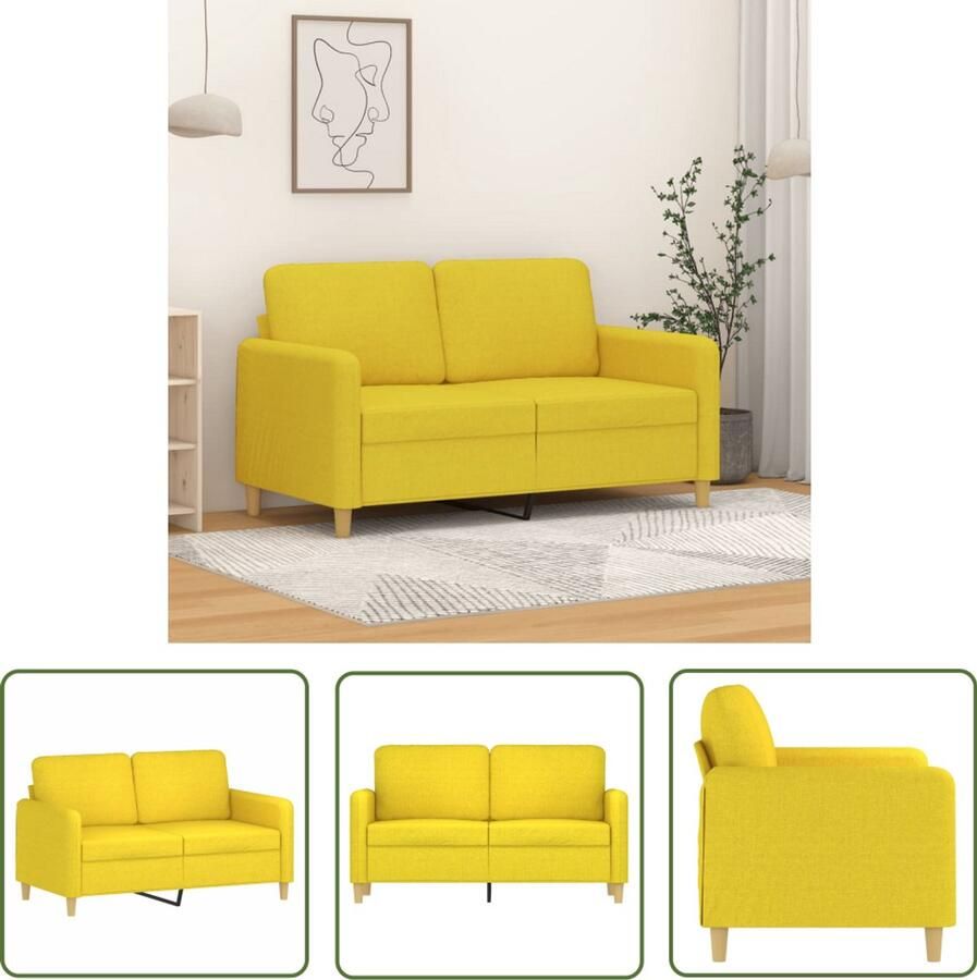 The Living Store Tweezitsbank 120 cm stof lichtgeel Tweezitsbank Sofa Geel Sofa Banks Kopen Lounge Furniture