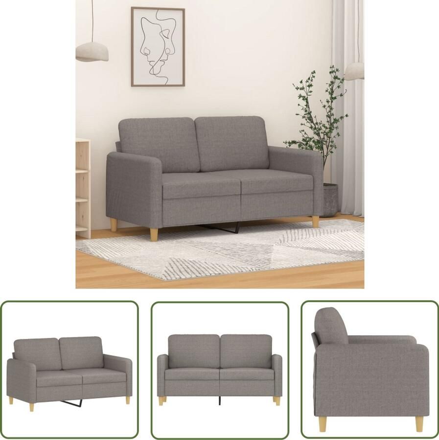 The Living Store Tweezitsbank 120 cm stof taupe Tweezitsbank Sofa Banks Kopen Lounge Meubels Salon Meubilair
