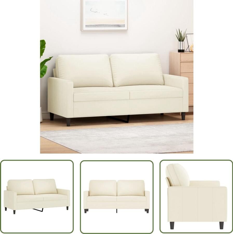 VidaXL Tweezitsbank 140 cm fluweel crèmekleurig Tweezitsbank Sofa Fluweel Crèmekleurig Luxe