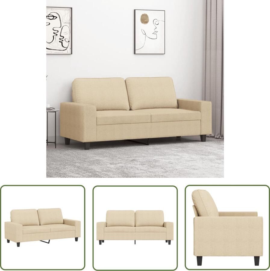 The Living Store 2-zitsbank 174 x 77 x 80 cm Duurzame stof Tweezitsbank Sofa Banks Kopen Creme Sofa Lounge Meubels