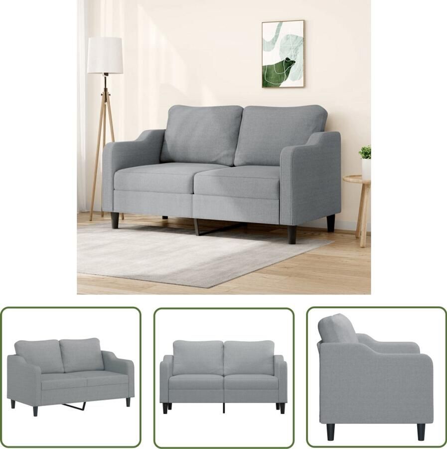 The Living Store Bank Light Grey 2-zits Stof 158x77x80 cm Comfortabele Zitting Tweezitsbank Sofa Banks Kopen Grijs Sofa Lounge Meubels