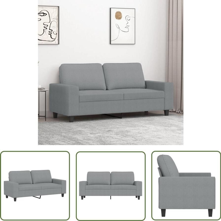 VidaXL Tweezitsbank 140 cm stof lichtgrijs Tweezitsbank Sofa Grijs Banksofa Livingroom Furniture