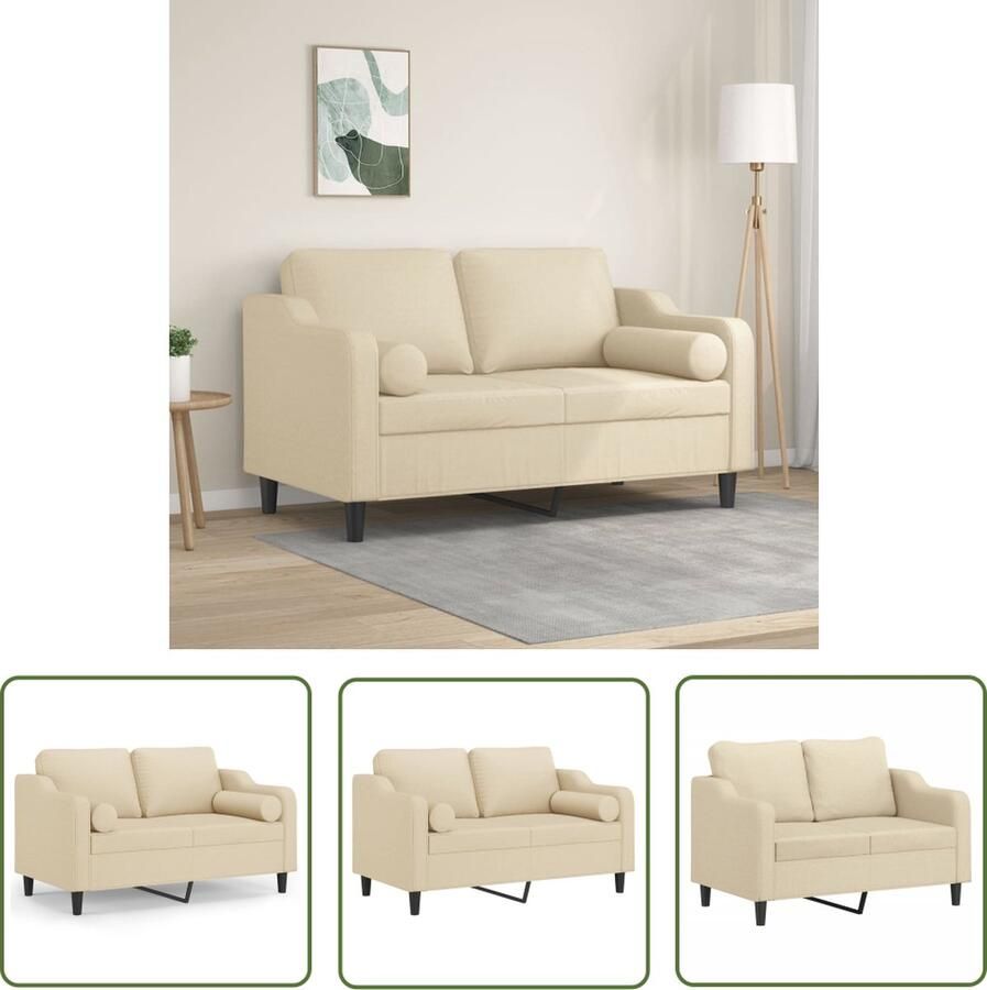 The Living Store 2-zitsbank Crème Stof 138 x 77 x 80 cm Comfortabel Gevoerde Zitting Tweezitsbank Sofa Banks Kopen Lounge Meubilair Stoffen Bank