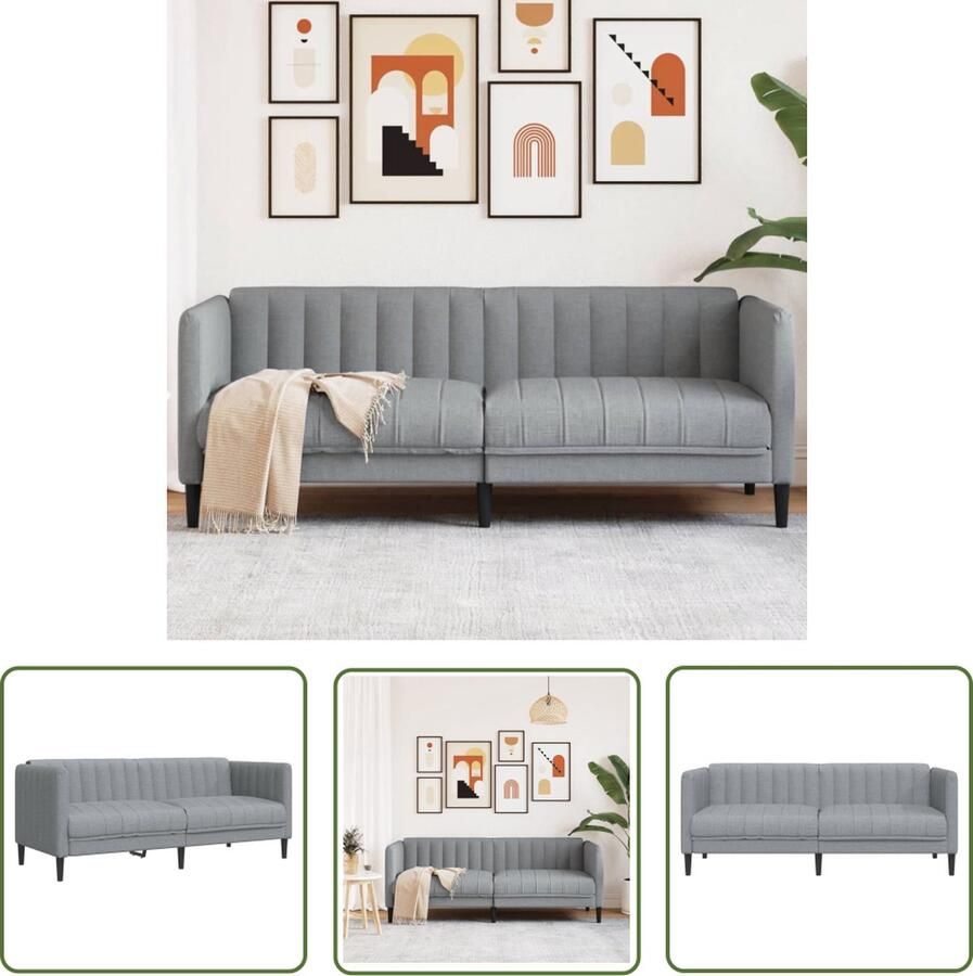 The Living Store Bank 2-zitsbank 176 x 76.5 x 74.5 cm Lichtgrijs Duurzame stof Tweezitsbank Sofa Banks Kopen Grijs Sofa Stoffen Bank