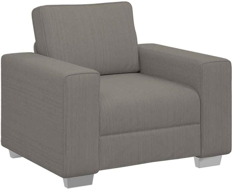 VidaXL Sofastoel Lichtgrijs 60 cm Corduroy Stof