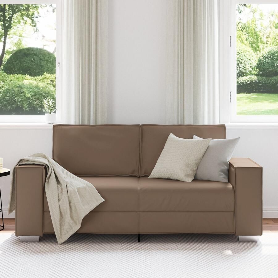 VidaXL Sofastoel met kussen Cappuccino 180 x 78 x 84 cm Kunstleer