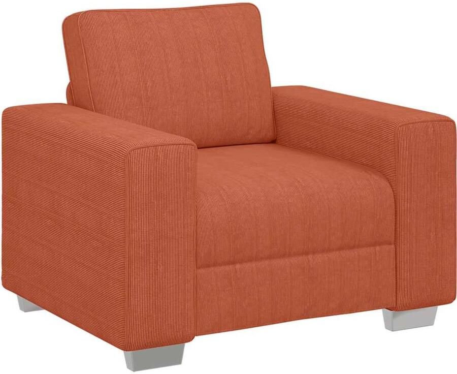 VidaXL Sofastoel Rood Oranje 60 cm Corduroy Stof